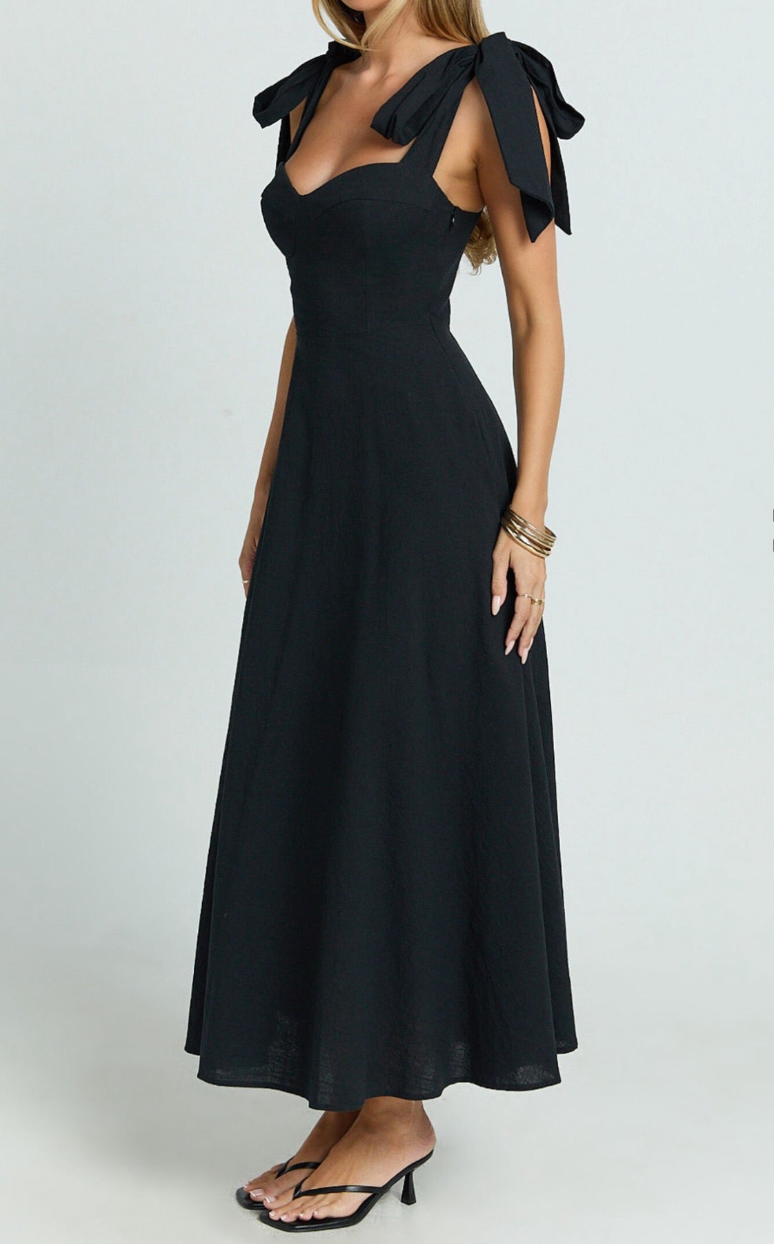 Shoulder Bow Maxi Dress