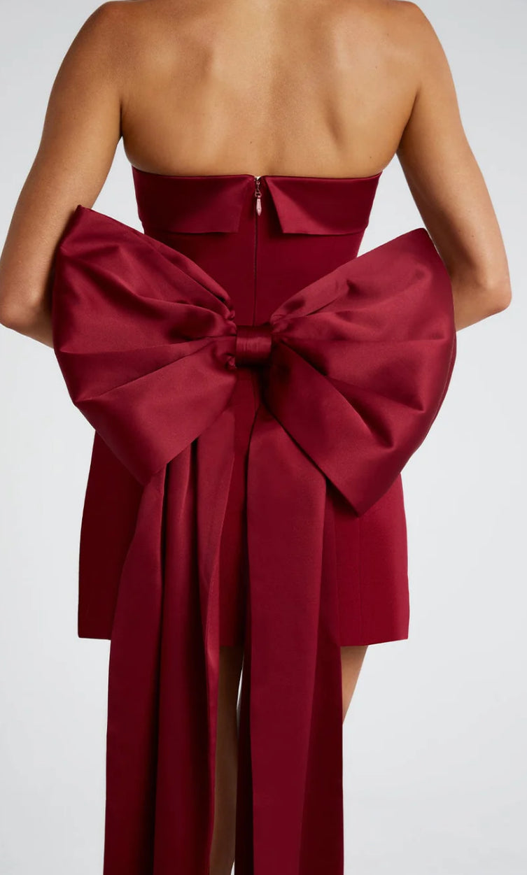 Statement Back Bow Mini Dress