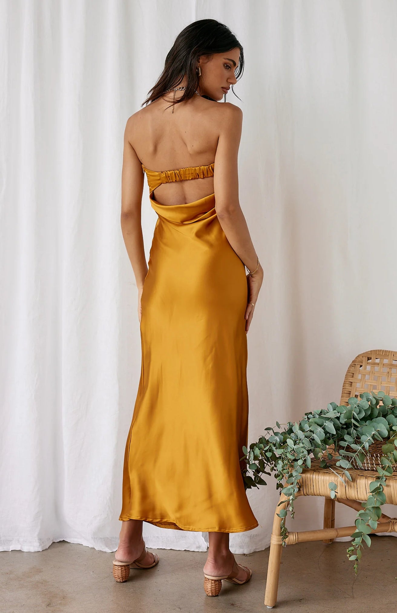 Glam Satin Maxi Dress