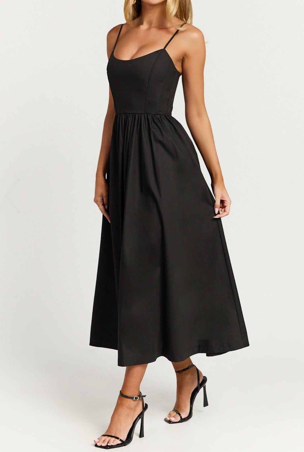 Barbie Core Cotton Midi Dress