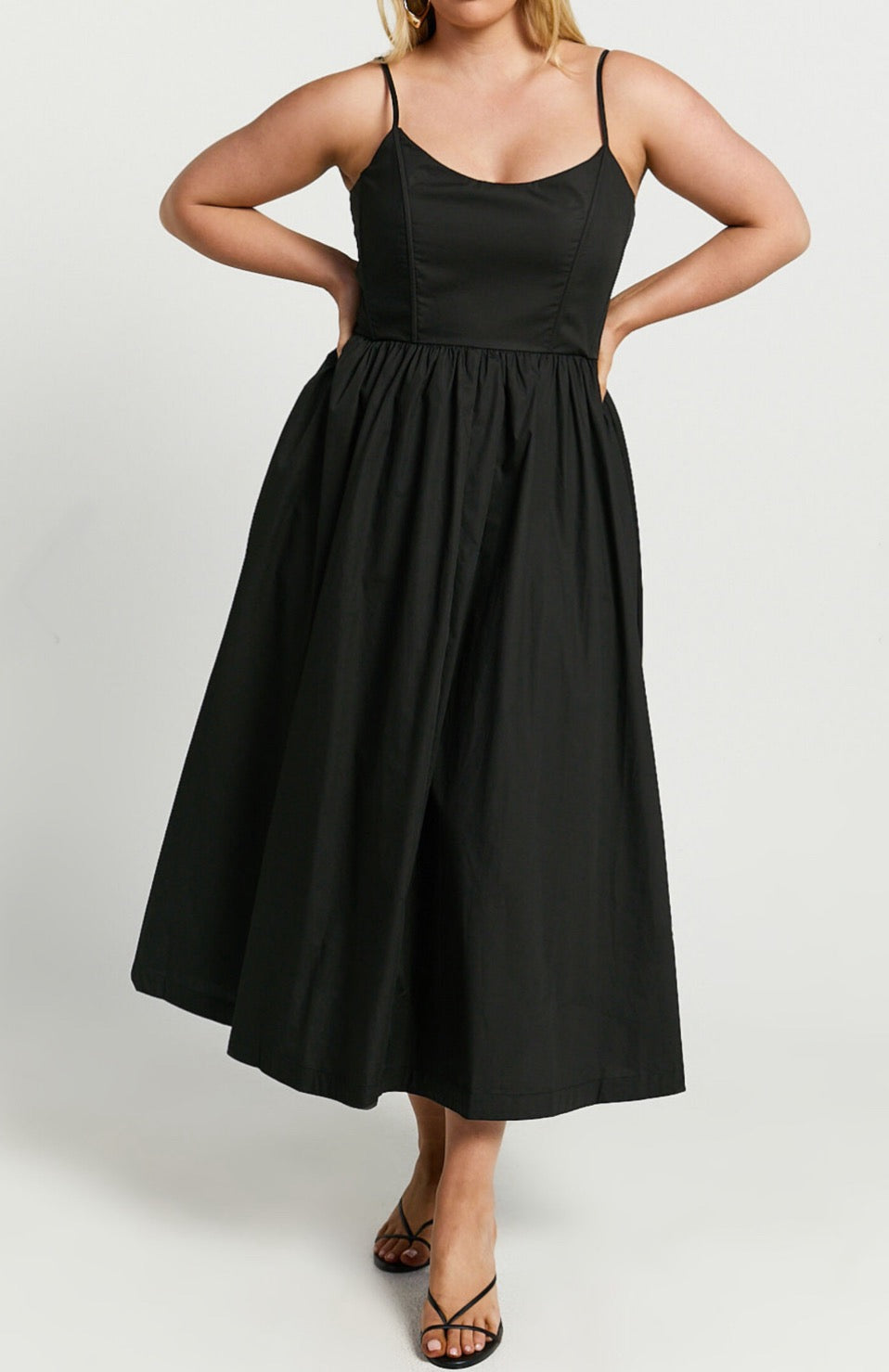 Barbie Core Cotton Midi Dress