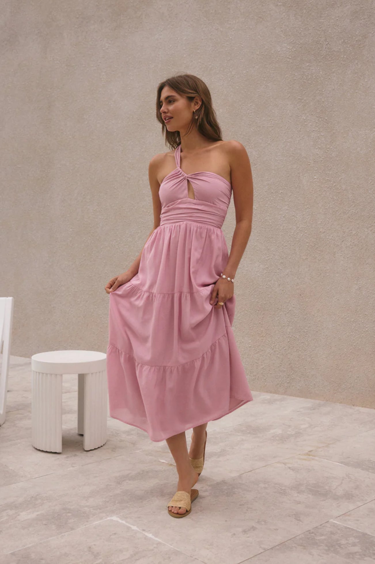 Ocean breeze one shoulder maxi dress