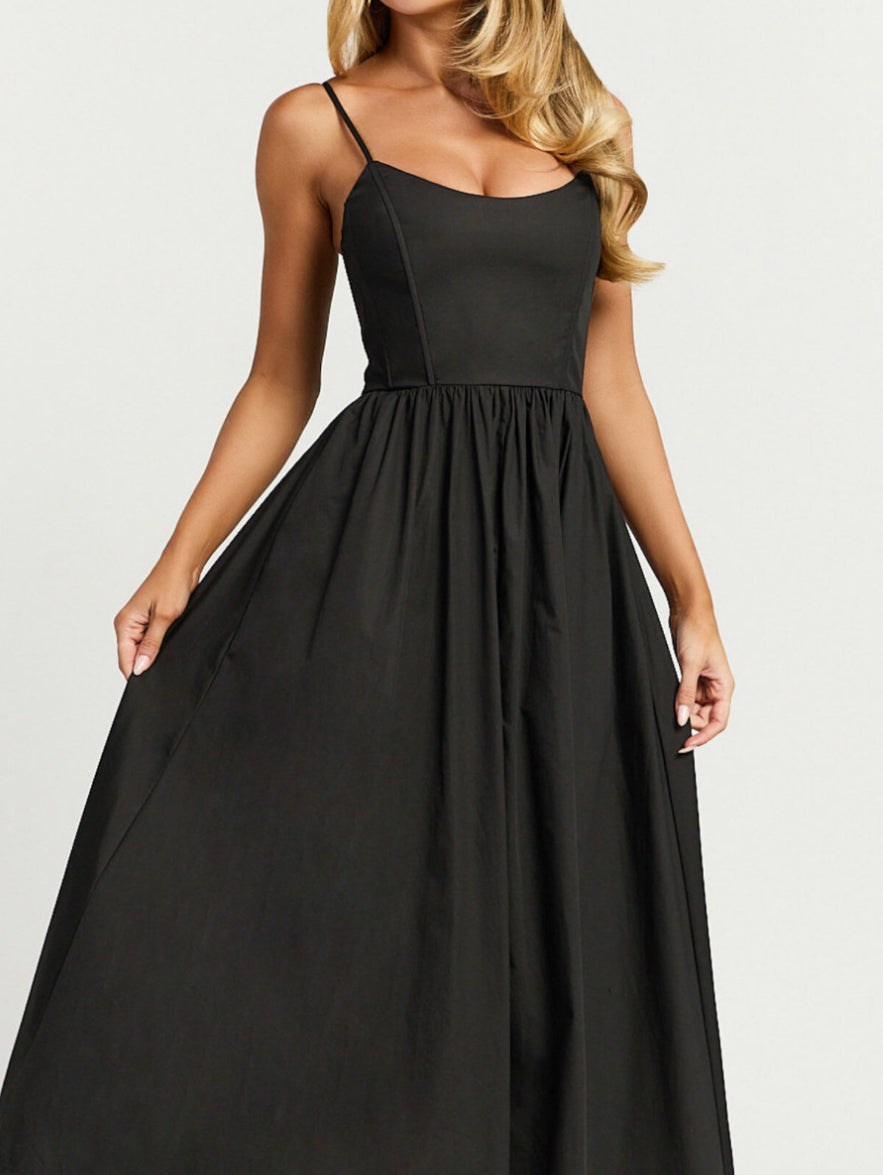 Barbie Core Cotton Midi Dress
