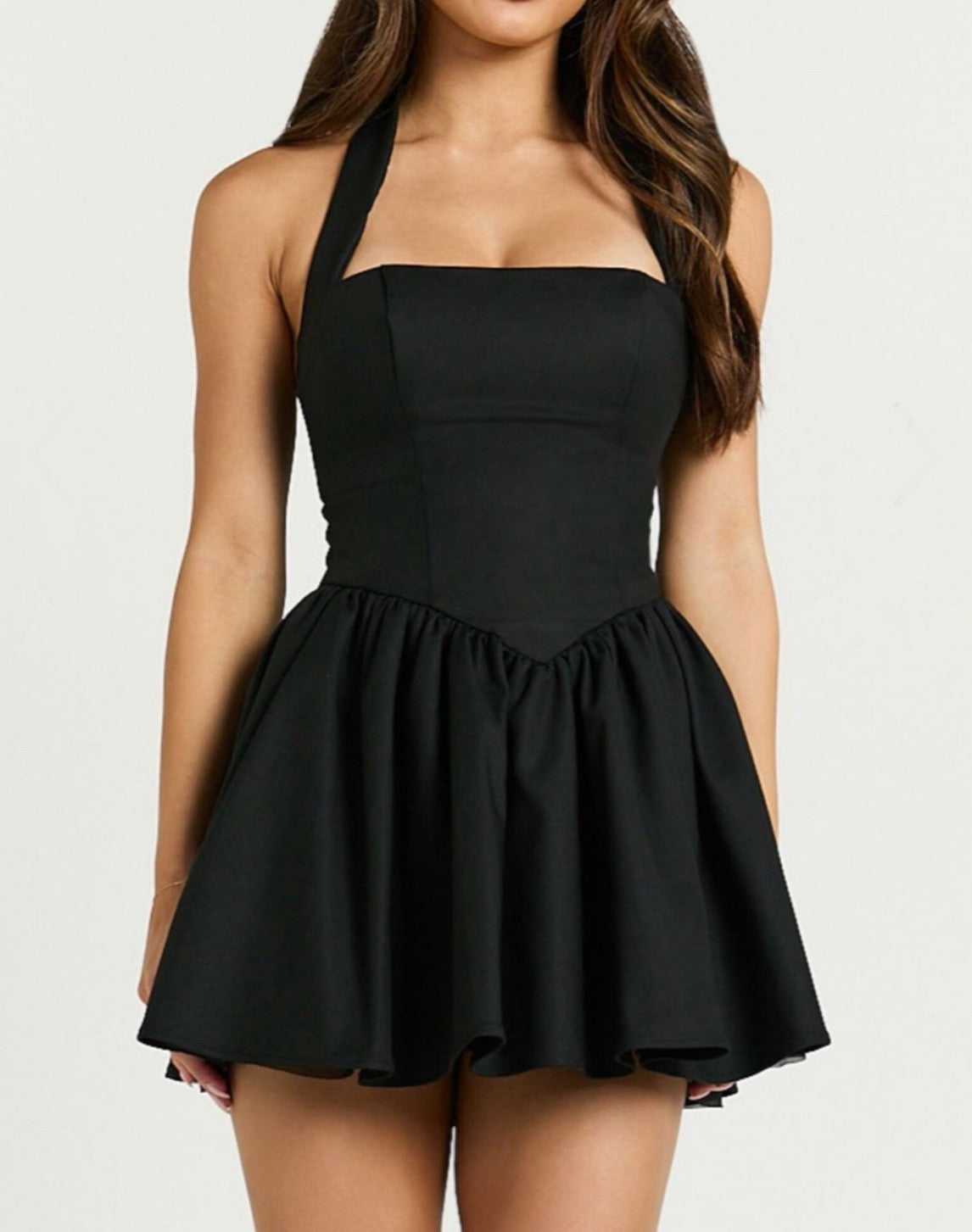 Fluttering Black Mini Dress