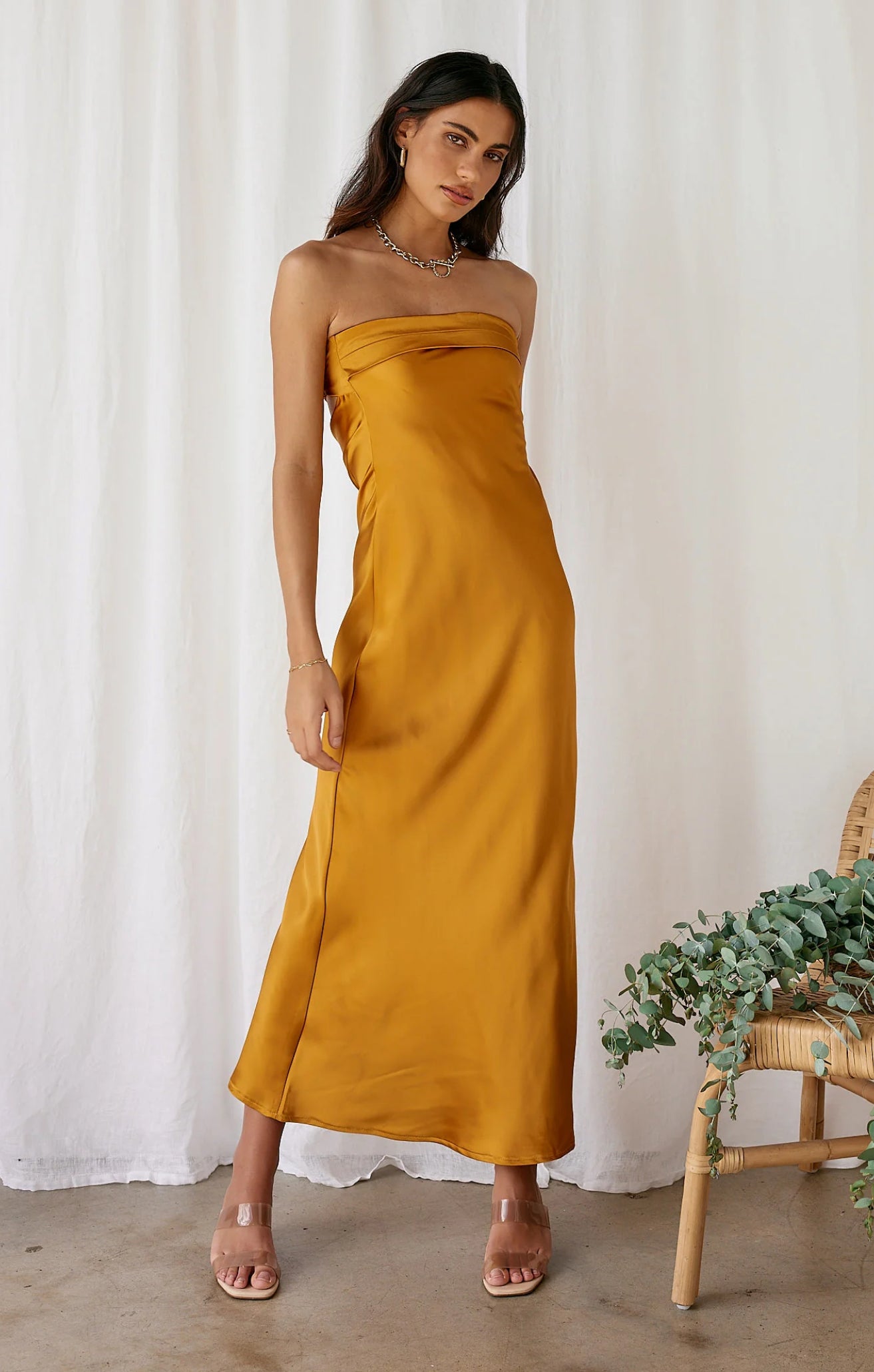 Glam Satin Maxi Dress