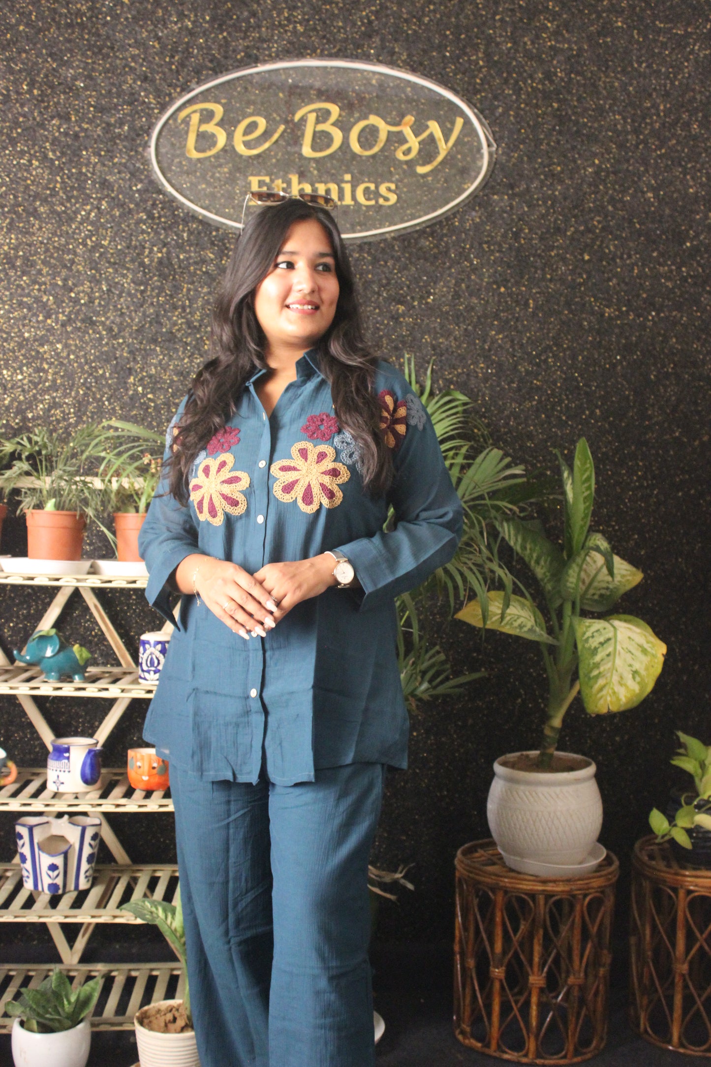 Crush Embroidered Coords Set