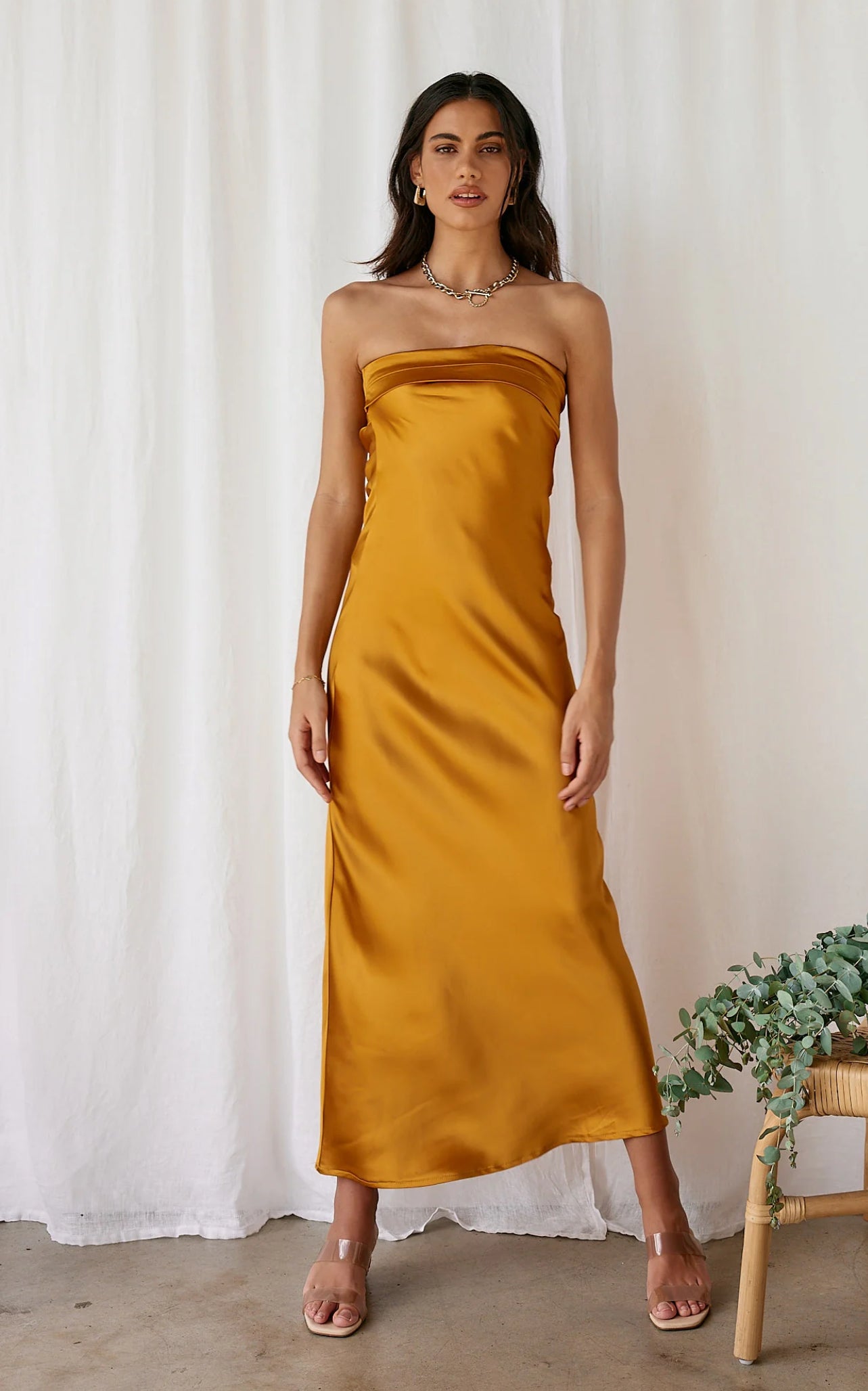 Glam Satin Maxi Dress