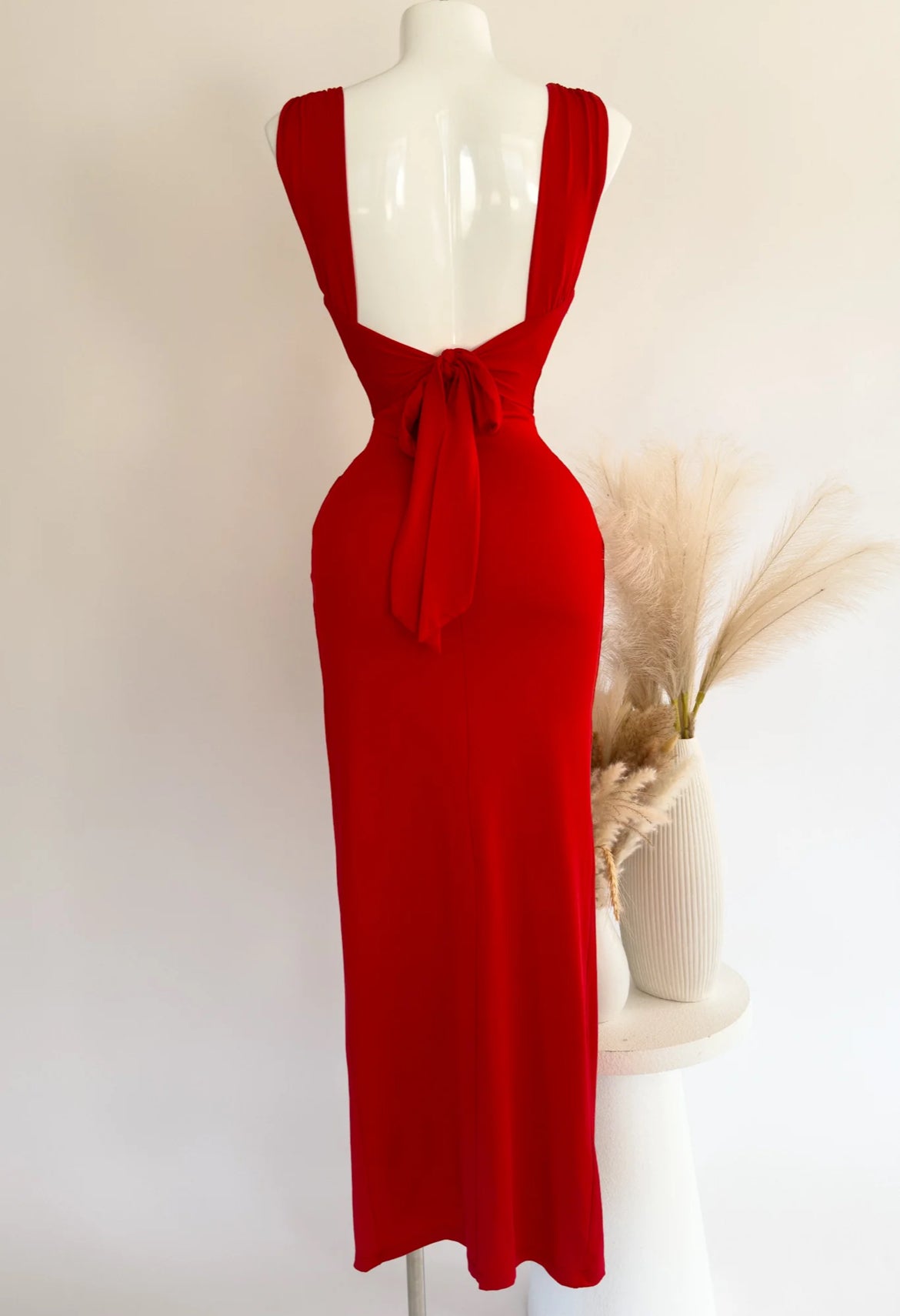 Red Bow Body-con Dress