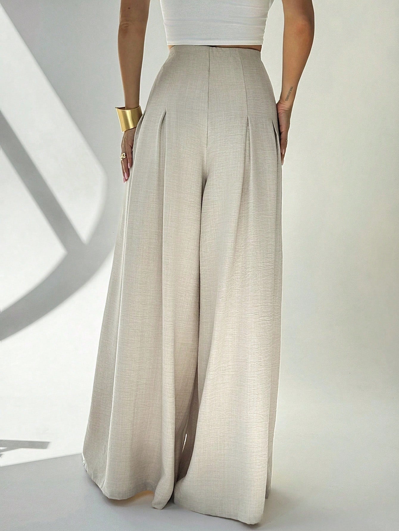 Women's Casual Elegant Pleated Loose Wide-Leg Pants