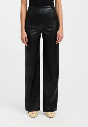 Black High-Waisted Leather Pant