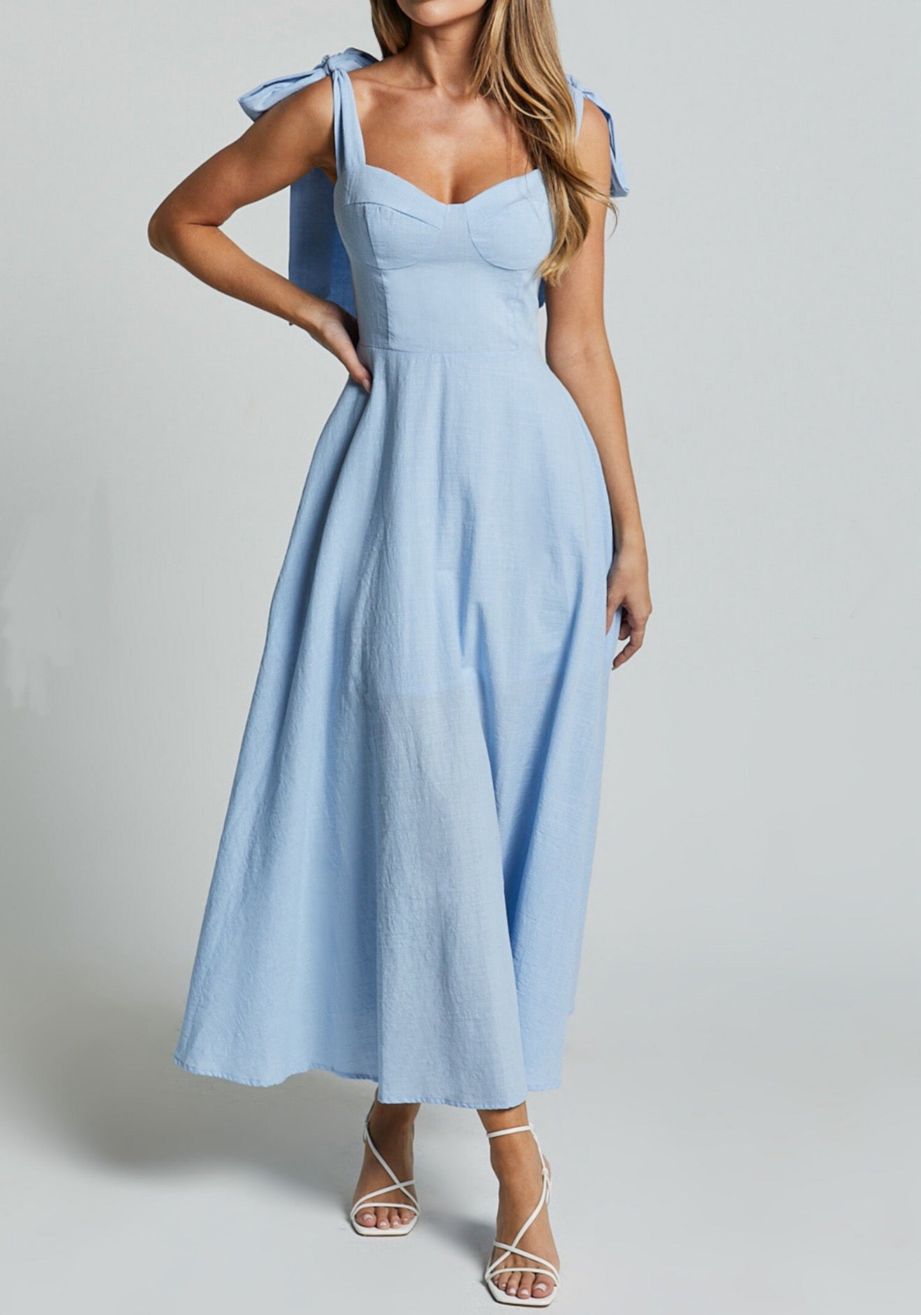 Shoulder Bow Maxi Dress
