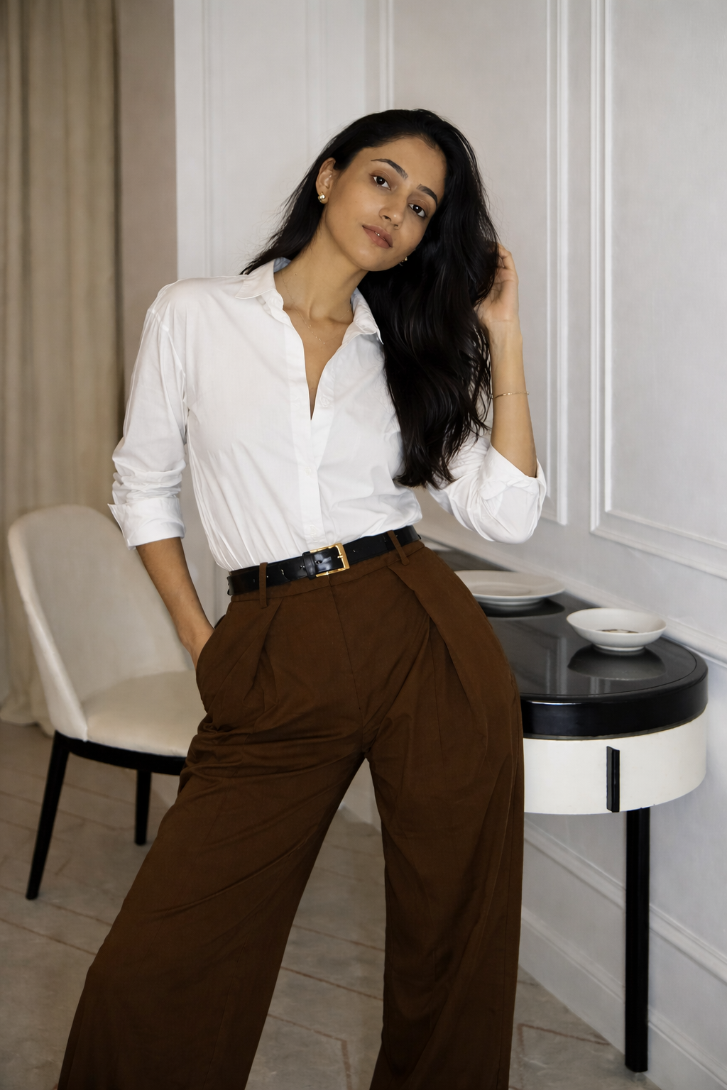 Women's Casual Elegant Pleated Loose Wide-Leg Pants