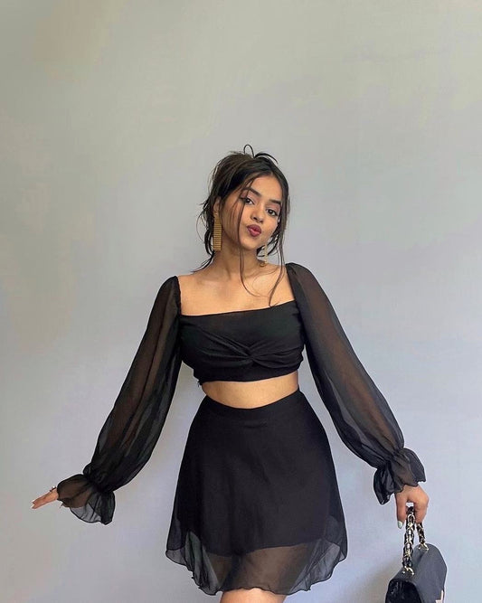 Cute Crop Black Top