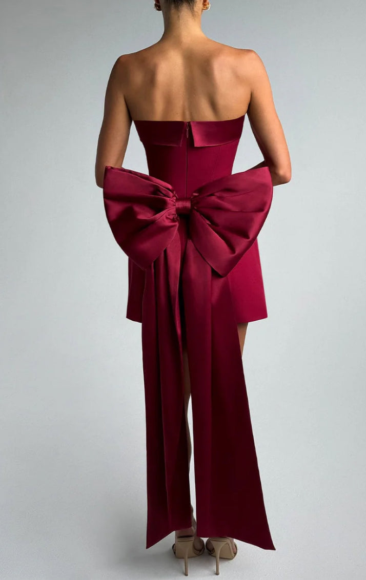Statement Back Bow Mini Dress