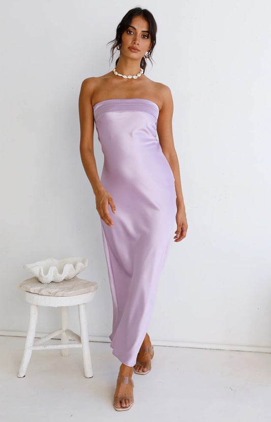 Glam Satin Maxi Dress