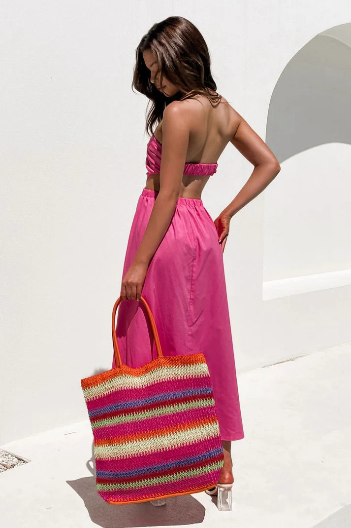 Pink strapless maxi Dress