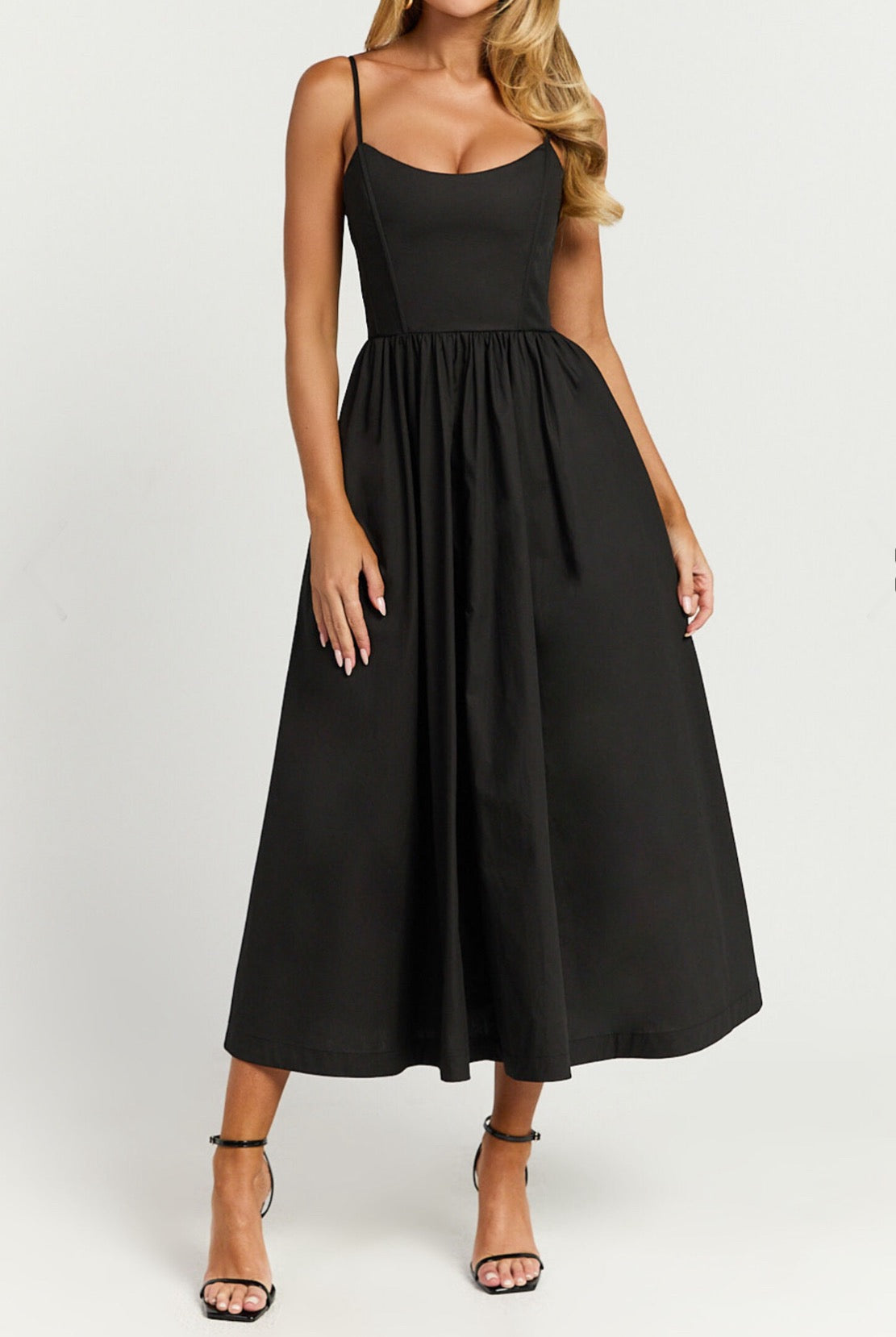Barbie Core Cotton Midi Dress