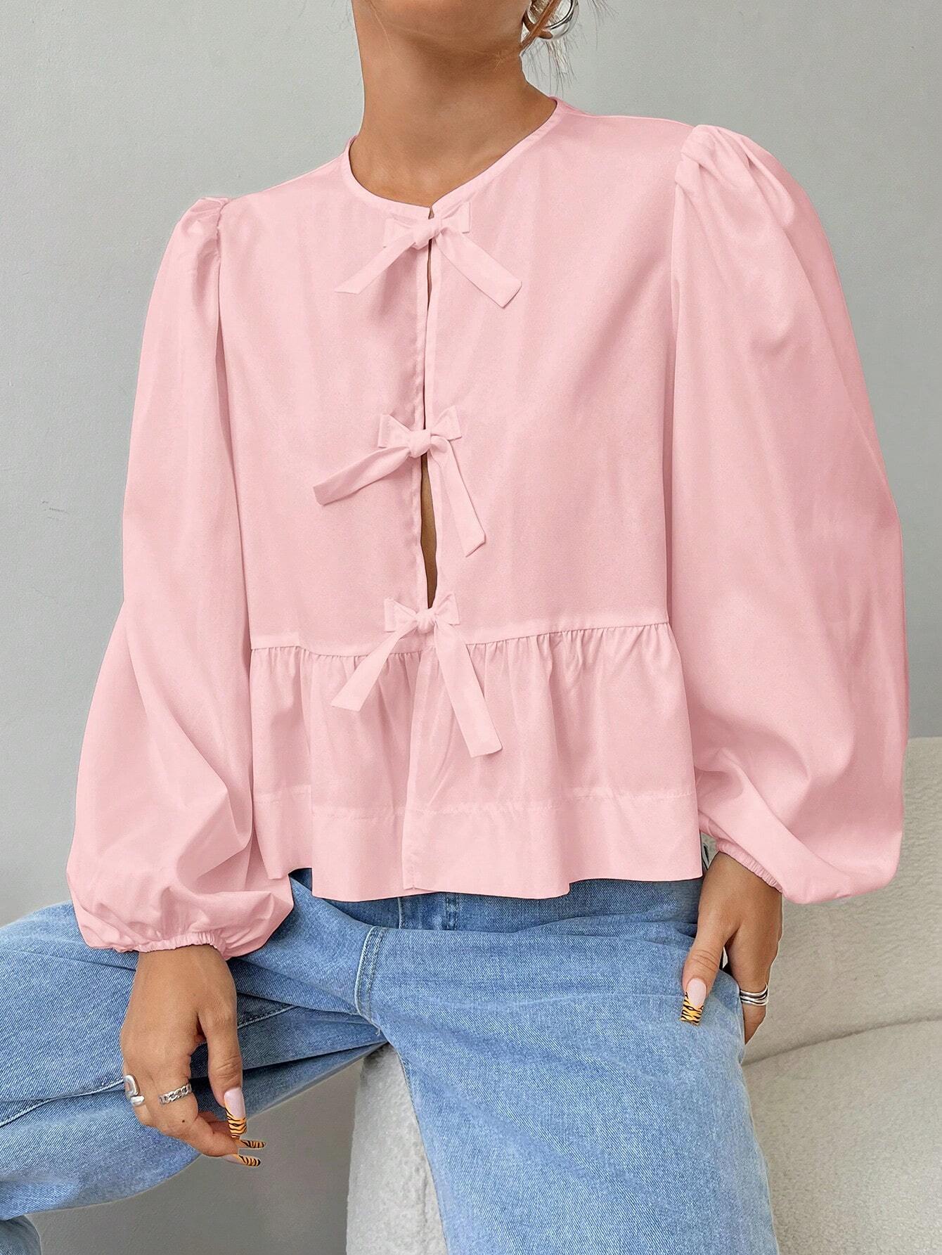 Women Front Bow Short Top