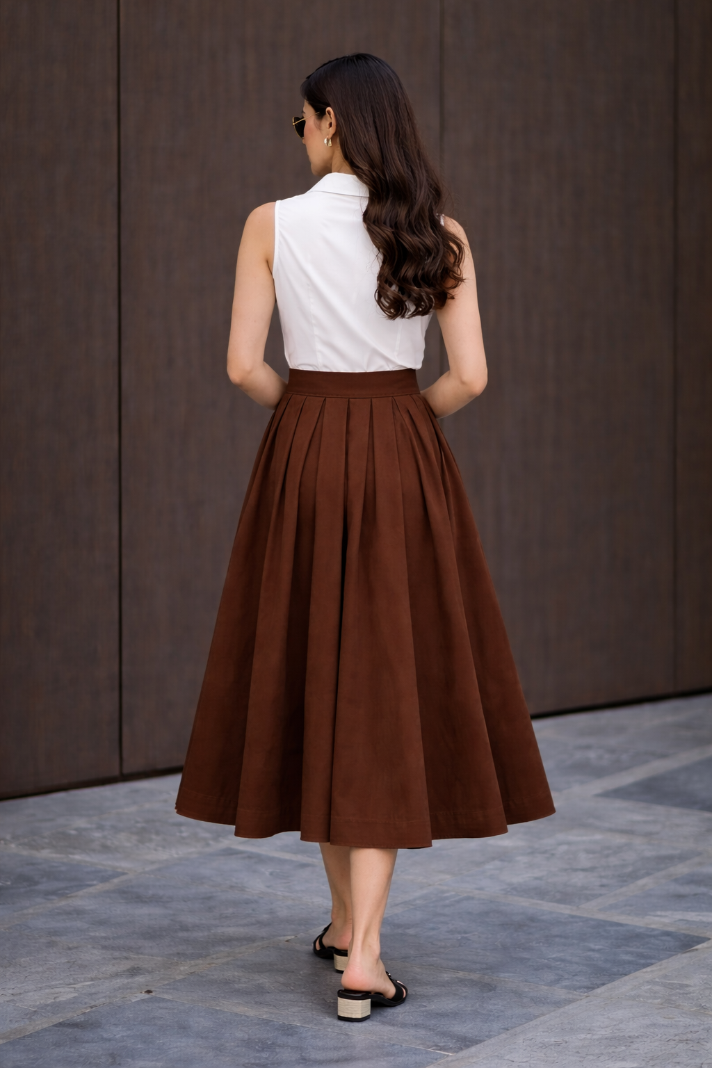 Pleated Midi Skirt | Formal midi skirt