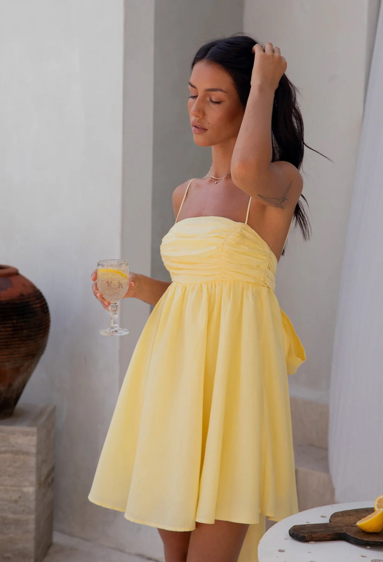 Back Bow Mini Dress