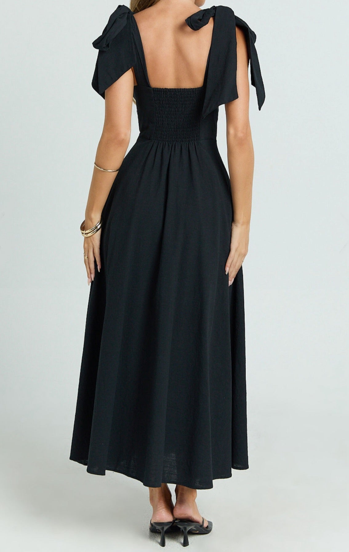 Shoulder Bow Maxi Dress