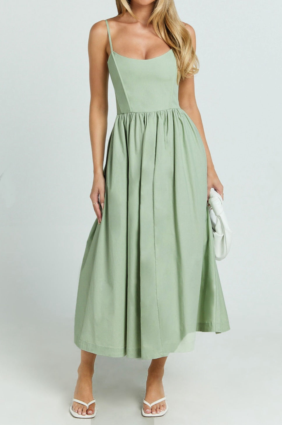 Barbie Core Cotton Midi Dress