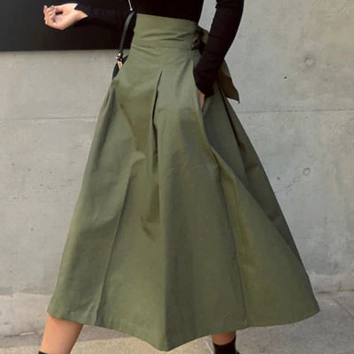 Back Bow Formal Pleated Skirt