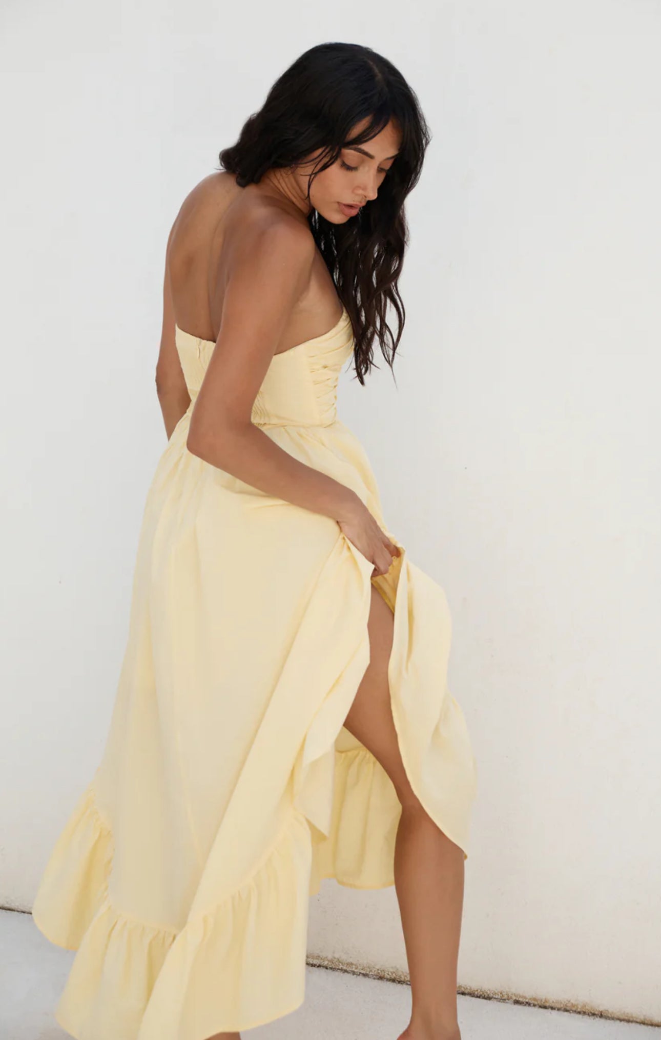 Mystery Girl Yellow Midi Dress