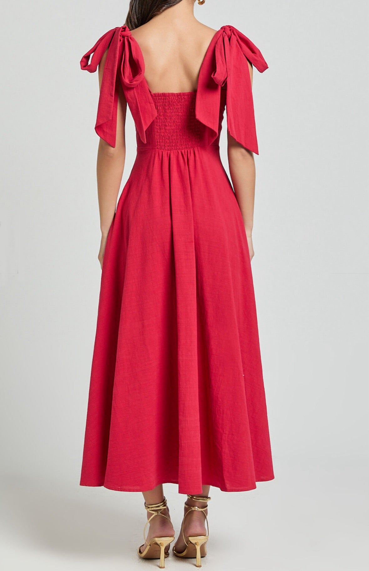 Shoulder Bow Maxi Dress