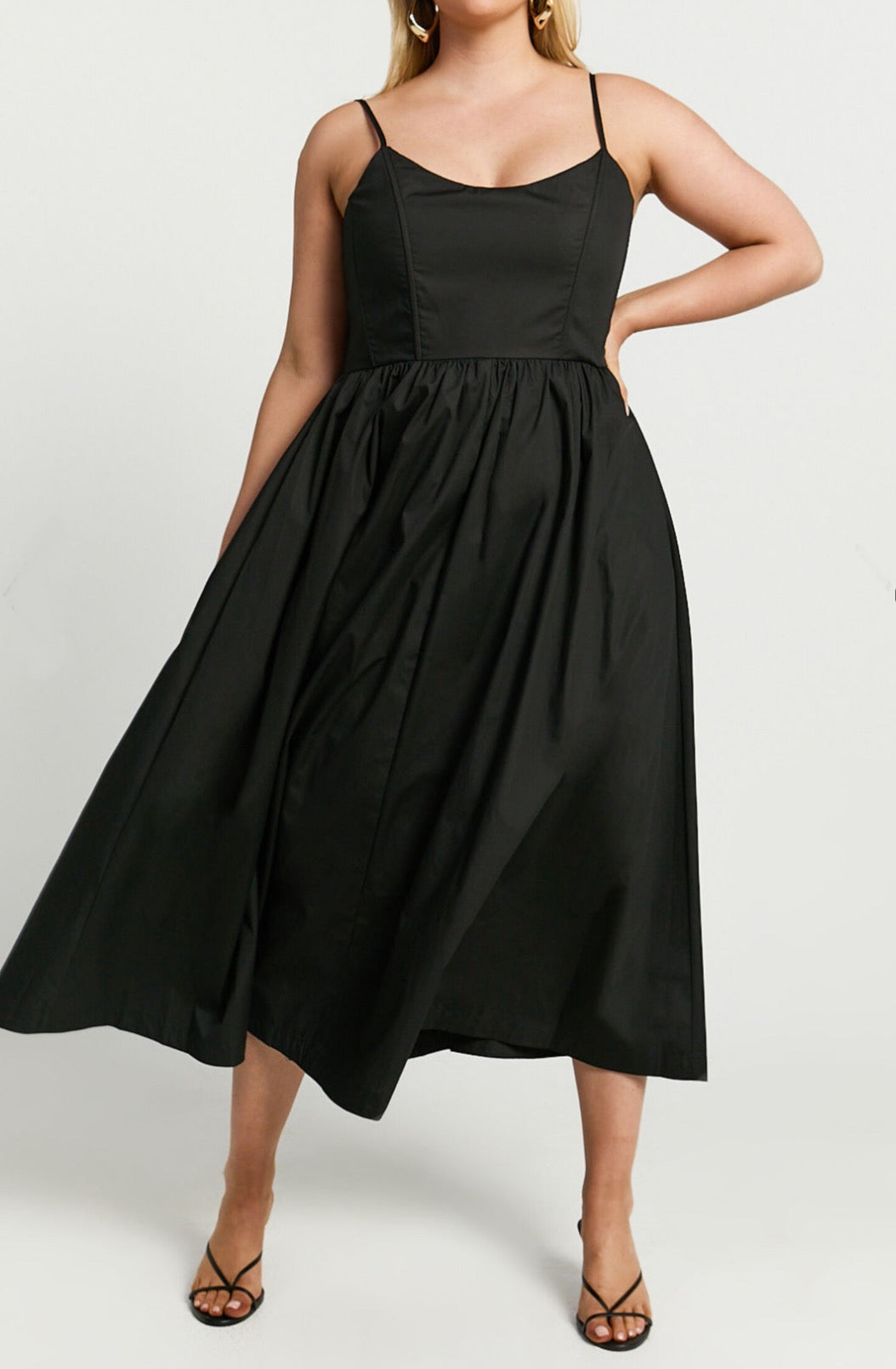 Barbie Core Cotton Midi Dress