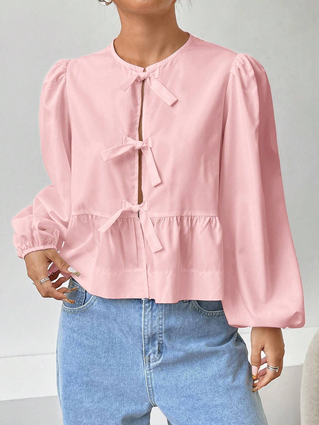 Women Front Bow Short Top