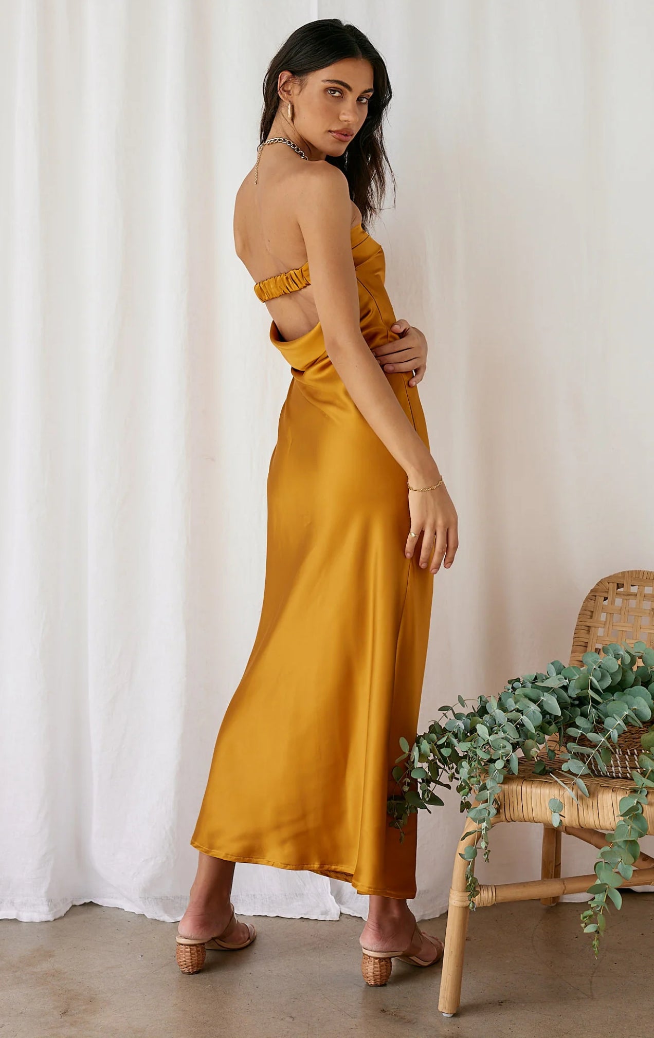 Glam Satin Maxi Dress