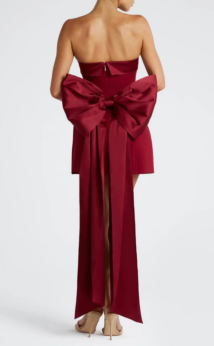 Statement Back Bow Mini Dress