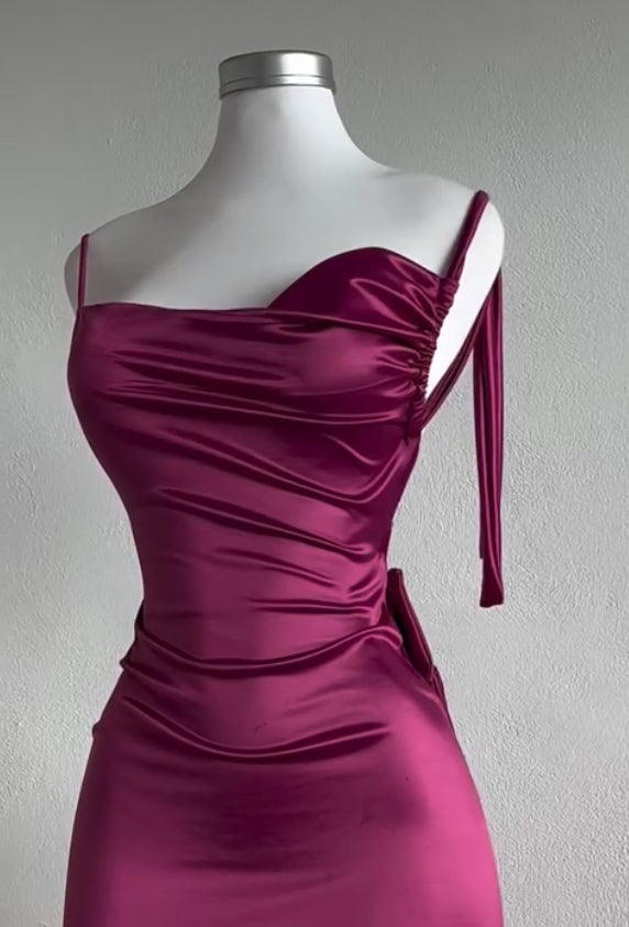 Back Bow Satin Dress