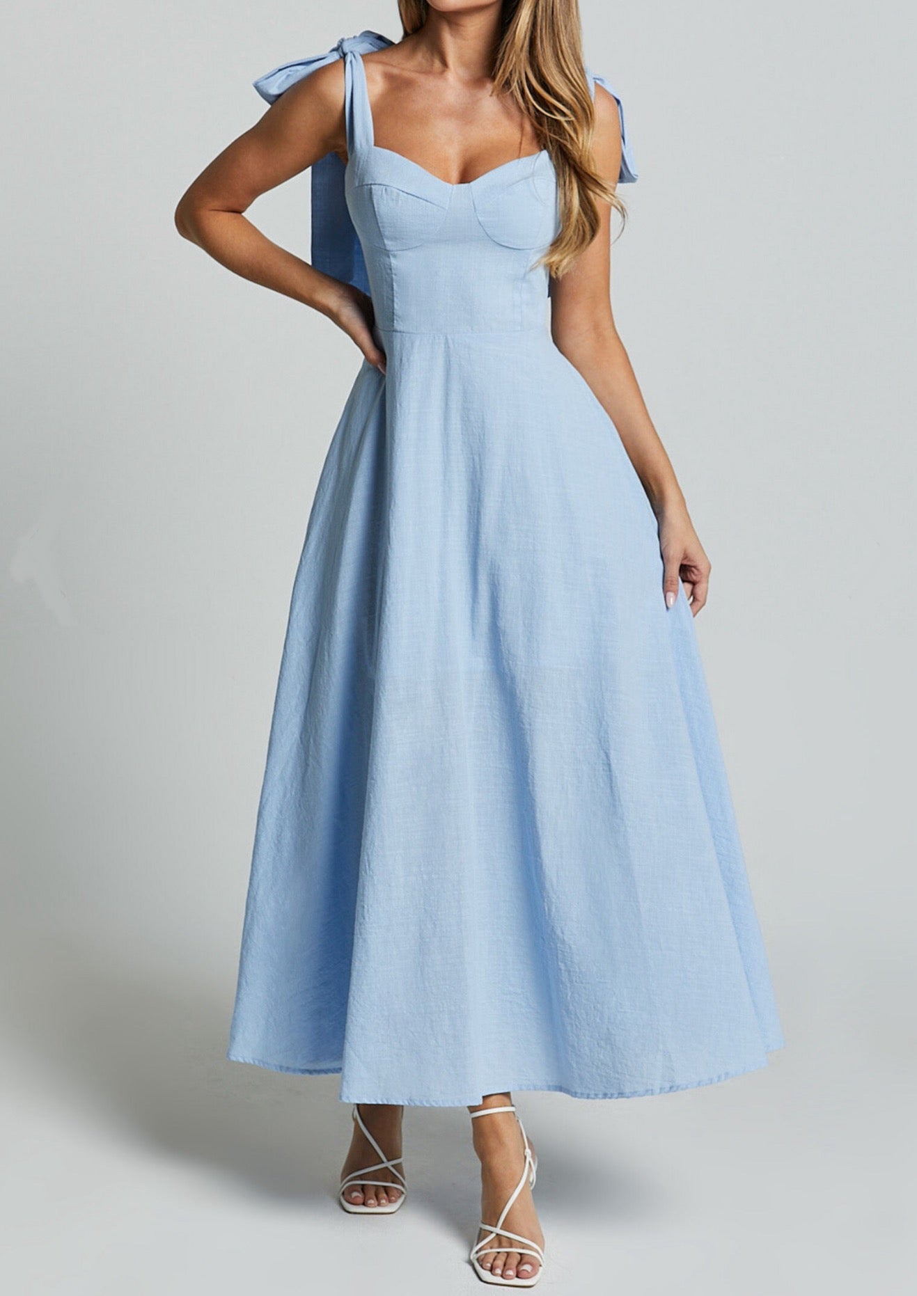 Shoulder Bow Maxi Dress