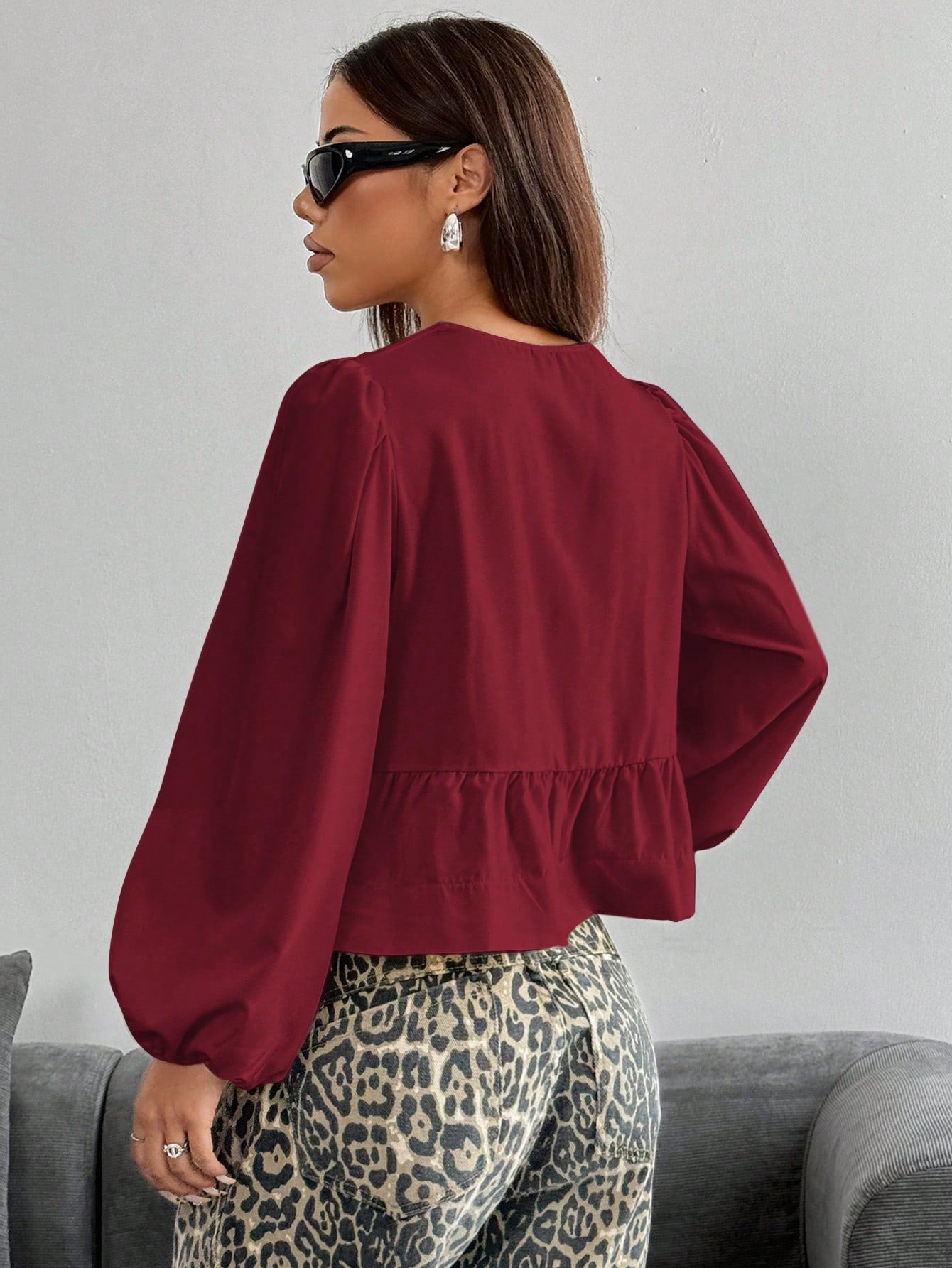 Women Front Bow Short Top