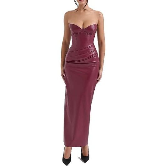 Leather classic corset Dress