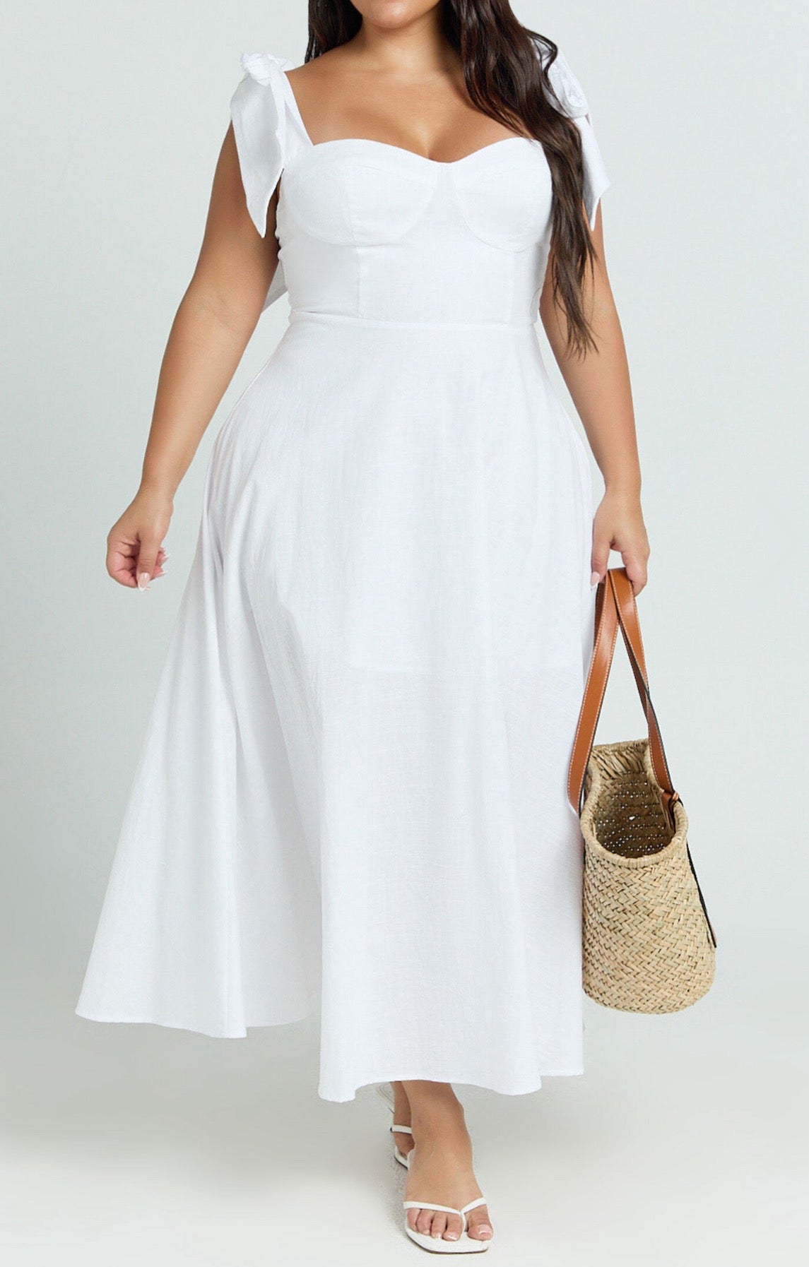 Shoulder Bow Maxi Dress