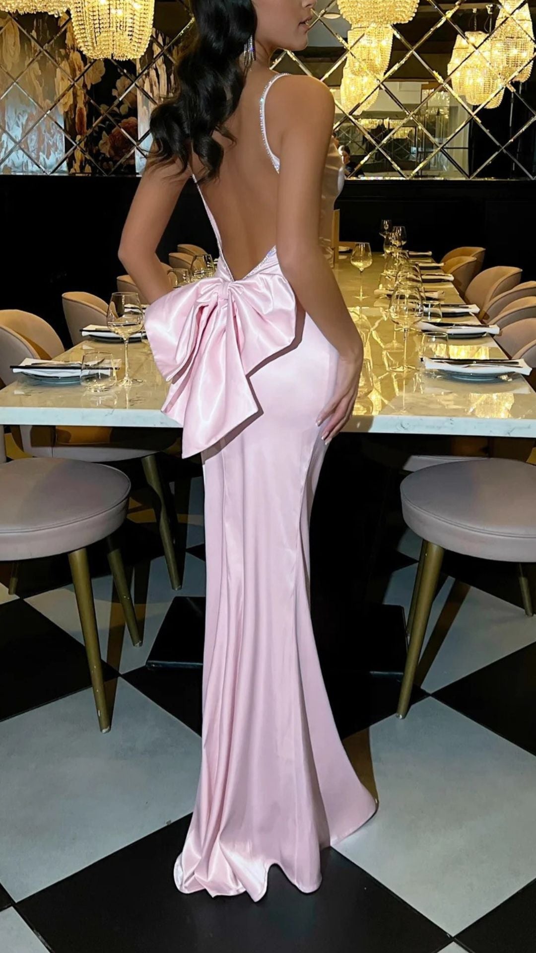 Backless Bow Maxi Dress