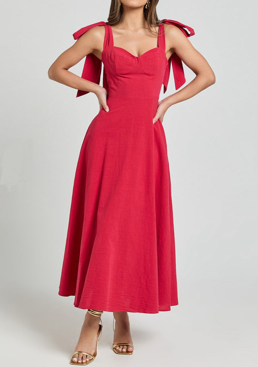 Shoulder Bow Maxi Dress