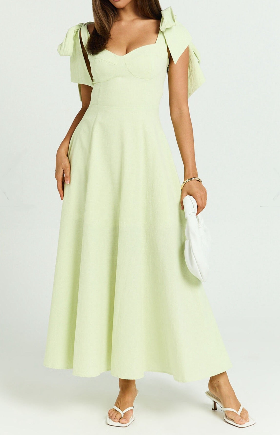 Shoulder Bow Maxi Dress