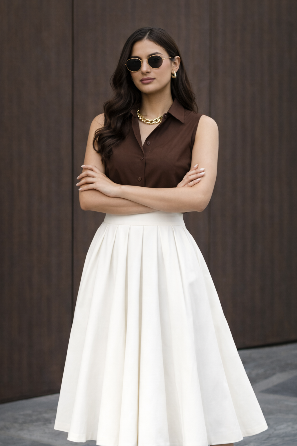 Pleated Midi Skirt | Formal midi skirt