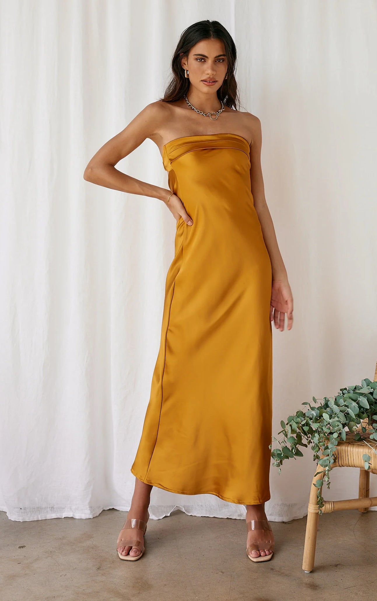 Glam Satin Maxi Dress