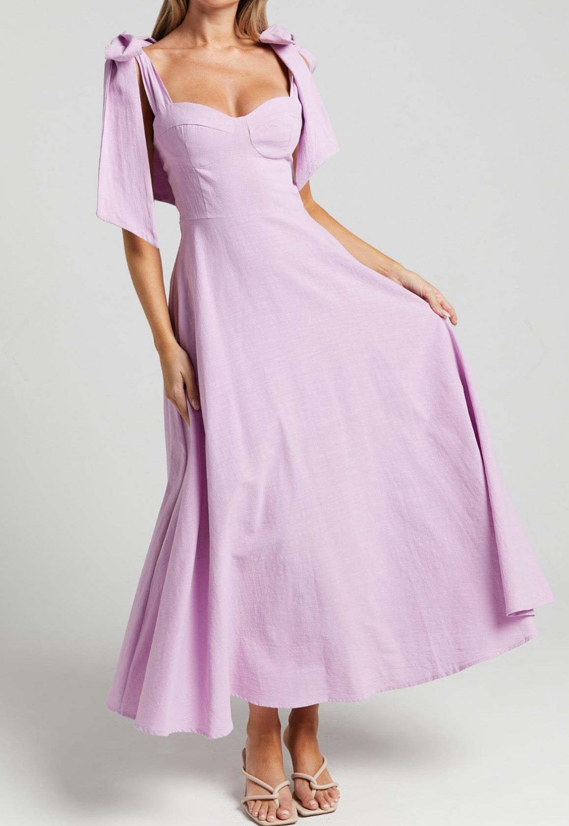 Shoulder Bow Maxi Dress