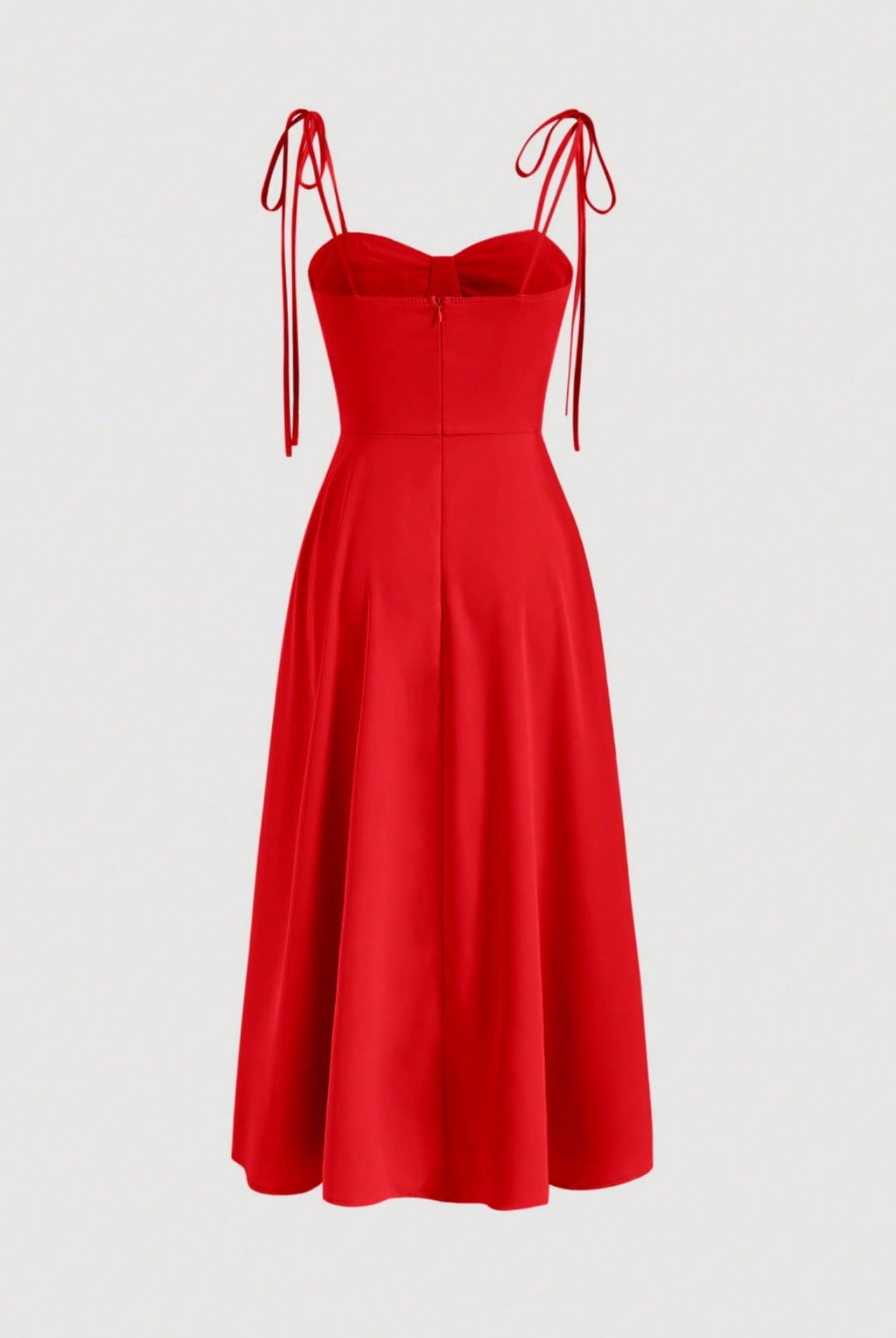 Shoulder tie Fit & Flare Midi Dress
