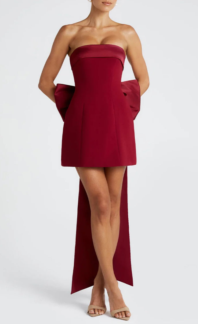 Statement Back Bow Mini Dress