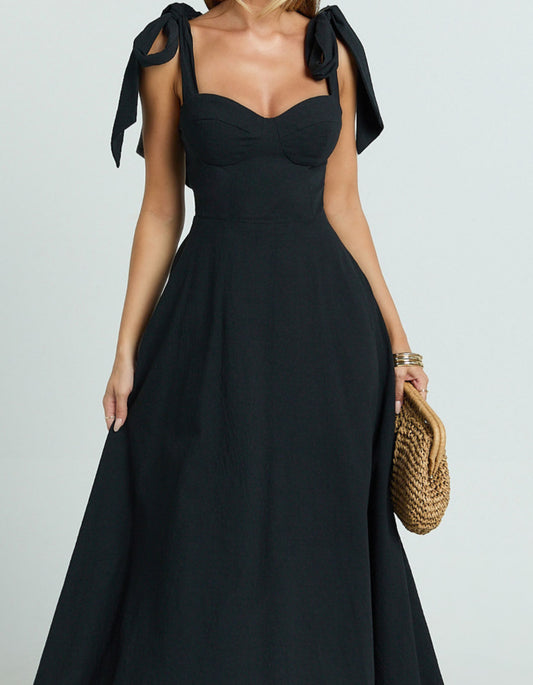 Shoulder Bow Maxi Dress