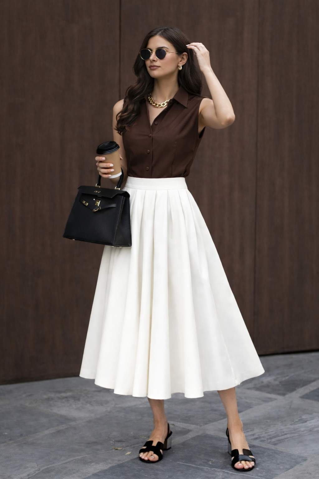 Pleated Midi Skirt | Formal midi skirt