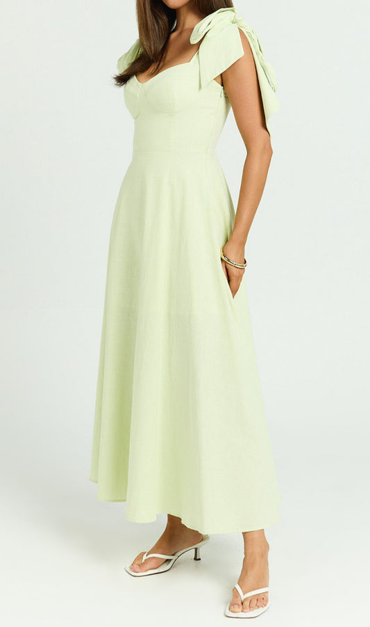 Shoulder Bow Maxi Dress