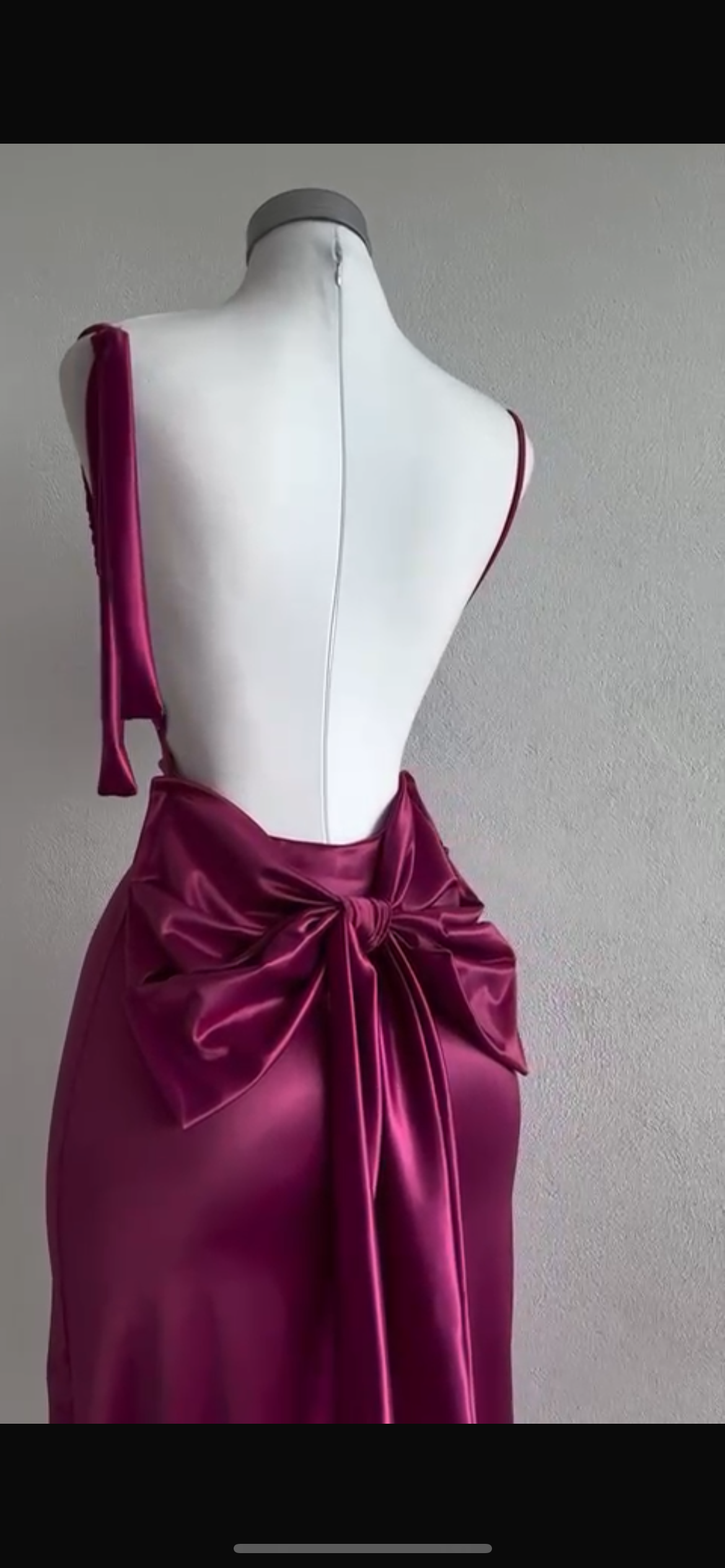 Back Bow Satin Dress